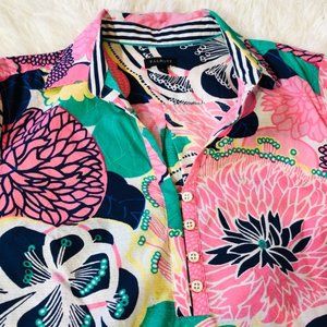 Talbots Floral and Striped Spring Top, 100% cotton, Ladies Size: Small